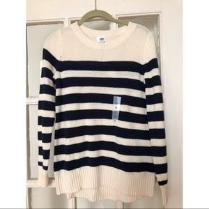 White and Blue Striped Sweater